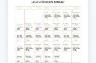 Calendrier d’entretien ménager gratuit de juin 2022