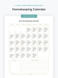 Calendrier d’entretien ménager gratuit de juin 2022
